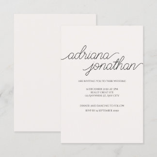 Elegant Minimalist Beige Wedding Invitation