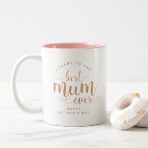 Elegant Minimalist Best Mom Ever Two-Tone Coffee Mug