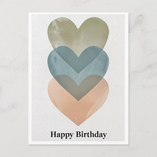 Elegant Minimalist Birthday Card with Overlapping  (Front)