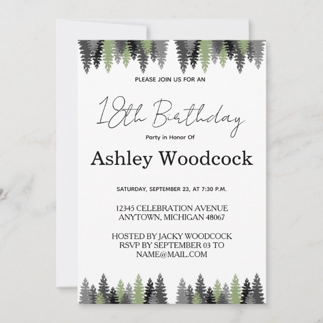 Elegant Minimalist Birthday Invitation (Front)