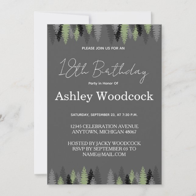Elegant Minimalist Birthday Invitation (Front)