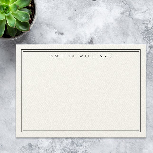 Elegant Minimalist Black and Ecru Two Border Card (Creator Uploaded)