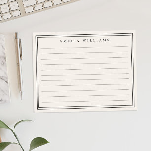 Elegant Minimalist Black and Ivory Ruled Card