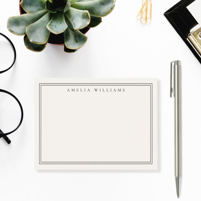 Elegant Minimalist Black and Ivory Two Border Post-it Notes (Creator Uploaded)