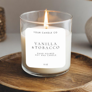 Elegant Minimalist Black and White Candle Label