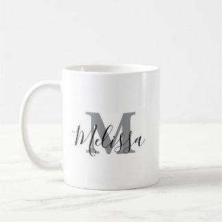 Elegant Minimalist Black and White Chic Custom Coffee Mug