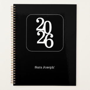 Elegant Minimalist Black and White Simple Planner