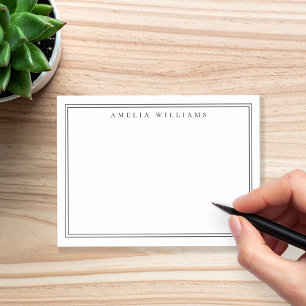 Elegant Minimalist Black and White Two Border Post-it Notes