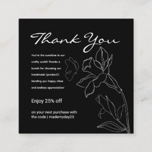 Elegant Minimalist Black Business Thank You Card