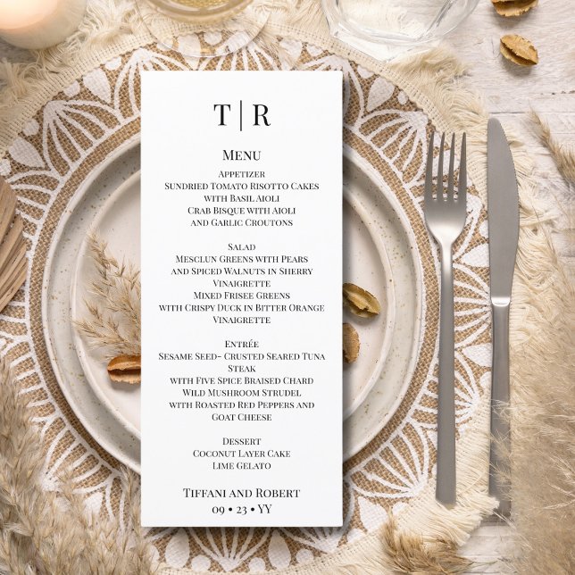 Elegant Minimalist Black Letters Wedding  Menu (Creator Uploaded)