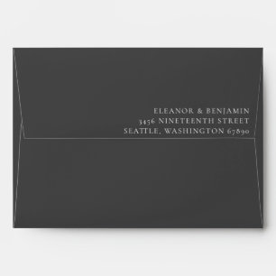Elegant Minimalist Black Matching Return Address  Envelope