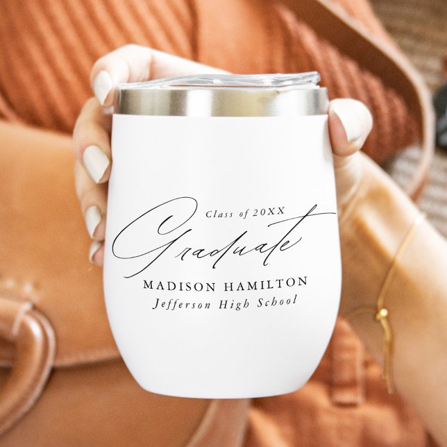 Elegant Minimalist Black Script Graduation (Creator Uploaded)