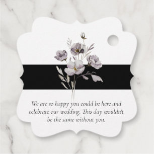 Elegant minimalist black, watercolor Thank you Favour Tags