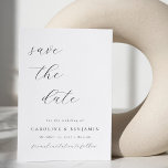 Elegant Minimalist Black White Calligraphy Wedding Save The Date<br><div class="desc">Elegant Minimalist Black White Calligraphy Wedding Save the Date</div>