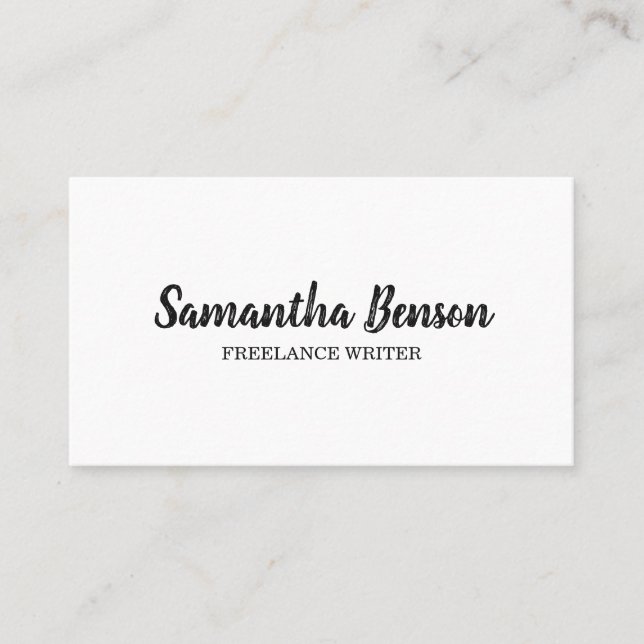 Elegant Minimalist Black & White Professional Business Card (Front)