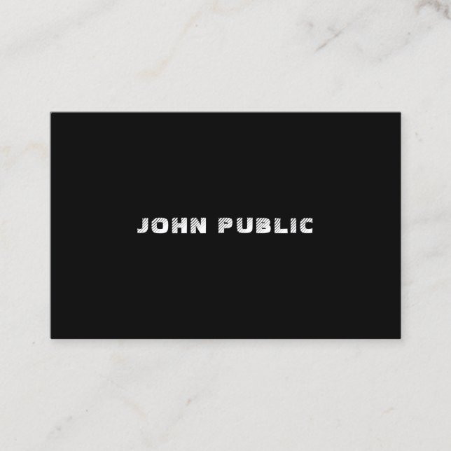 Elegant Minimalist Black White Template B&W Modern Business Card (Front)