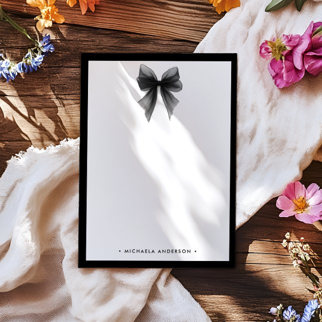 Elegant Minimalist Black & White Watercolor Bow Card (Creator Uploaded)