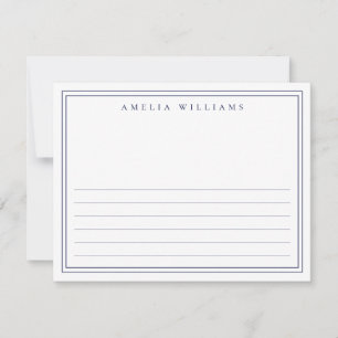 Elegant Minimalist Blue Half Lined Card