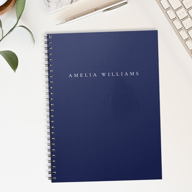 Elegant Minimalist Blue Monogram Notebook (Creator Uploaded)