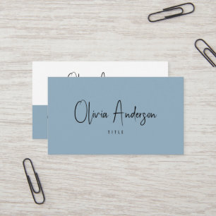 Elegant Minimalist Blue Neutral Boho Chic Modern Business Card