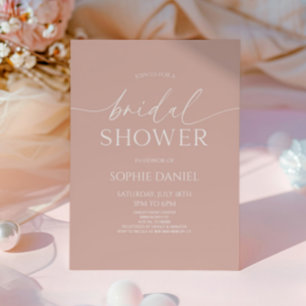 Elegant Minimalist Blush Pink Bridal Shower Invitation