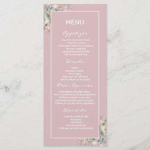 Elegant Minimalist Blush Pink Flat Menu. Menu