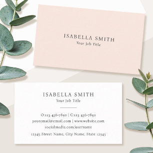 Elegant Minimalist Blush Pink Sophisticated Business Card