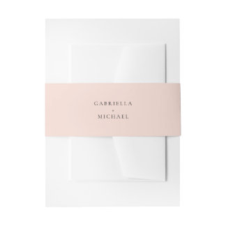 Elegant Minimalist Blush Pink Wedding Invitation Invitation Belly Band