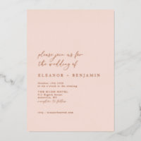 Elegant Minimalist Blush Pink Wedding Rose Gold
