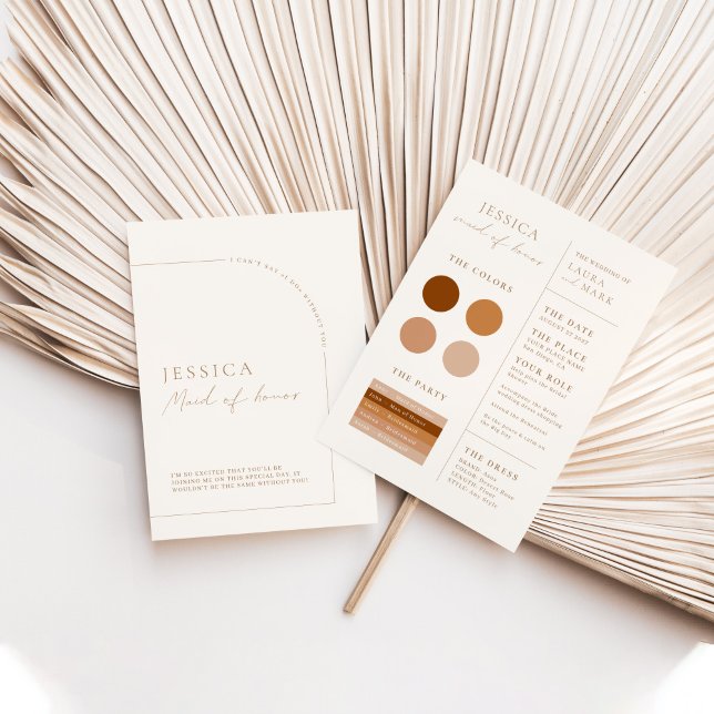 Elegant Minimalist Boho Maid of Honour Info Card (Creator Uploaded)