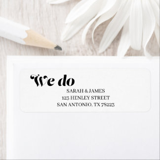 Elegant Minimalist Bold Calligraphy White Wedding