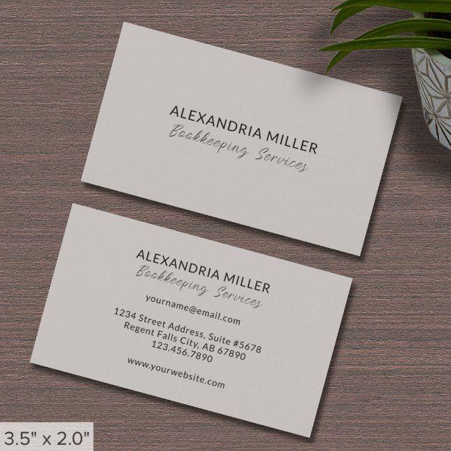 Elegant Minimalist Bookkeeping Business Card (Creator Uploaded)