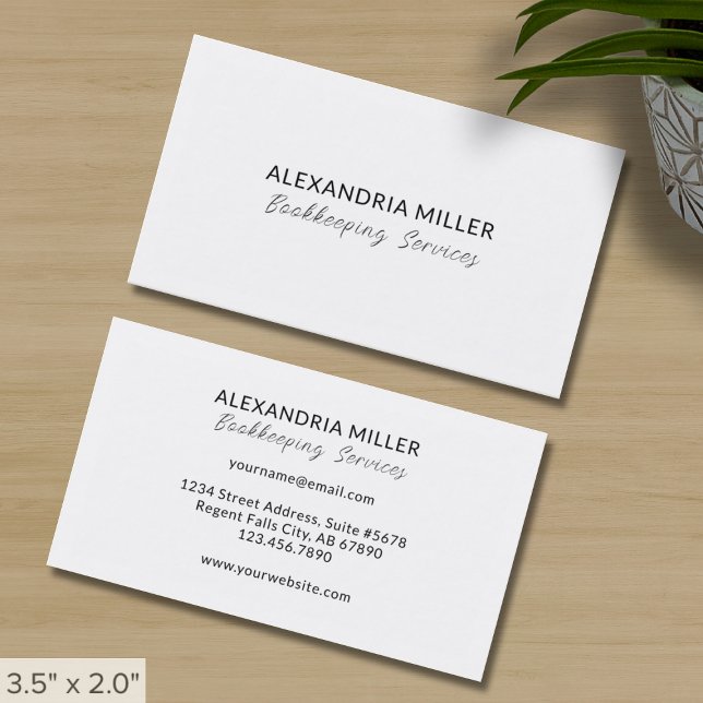 Elegant Minimalist Bookkeeping Business Card (Creator Uploaded)