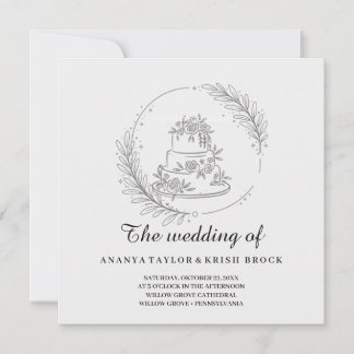 Elegant Minimalist Botanical Arch Wedding Invitation