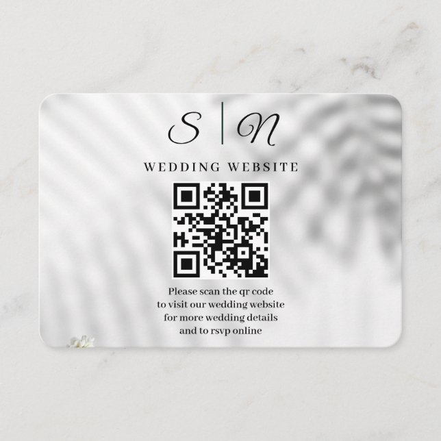 Elegant Minimalist Botanical Wedding Enclosure Card (Front)
