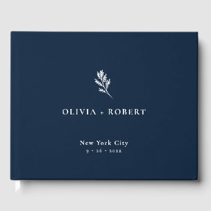 Elegant Minimalist Botanical Wedding Guest Book