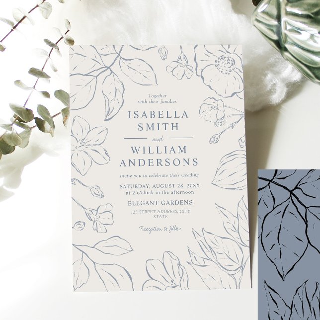 Elegant Minimalist Botanical Wedding Invitation (Creator Uploaded)