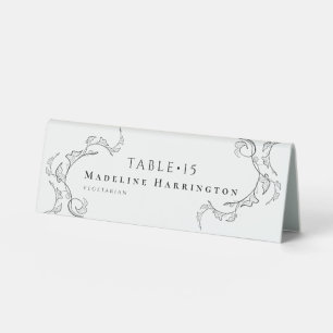 Elegant Minimalist Botanical Wedding Place Card Ta
