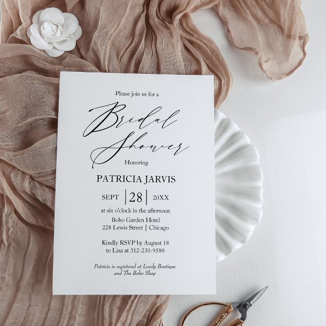 Elegant Minimalist Bridal Shower Invitation (Creator Uploaded)