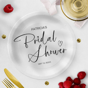 Elegant Minimalist Bridal Shower Paper Plate