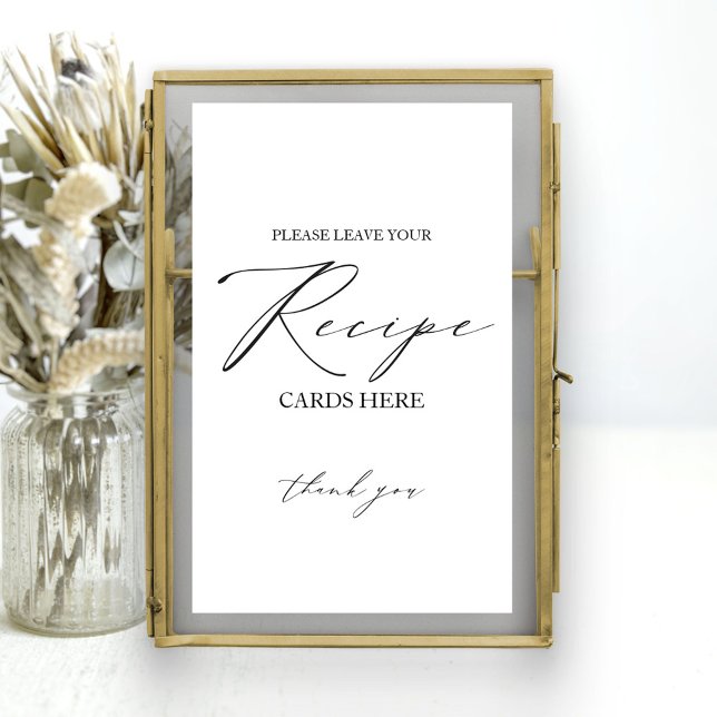 Elegant Minimalist Bridal Shower Recipe Card Sign (Creator Uploaded)