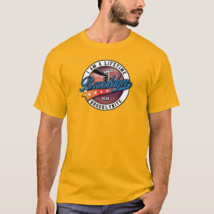 Elegant Minimalist Brooklyn Logo Design Gold T-Shirt