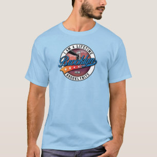 Elegant Minimalist Brooklyn Logo Design Light Blue T-Shirt