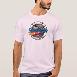 Elegant Minimalist Brooklyn Logo Design Pale Pink T-Shirt