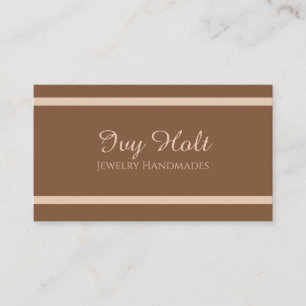 Elegant Minimalist Brown Beige Jewelry QR Code  Business Card