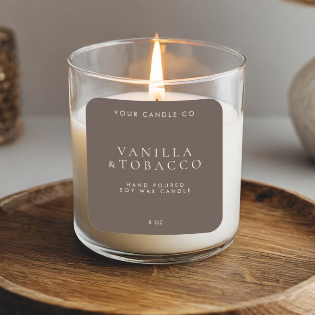 Elegant Minimalist Brown Candle Label (Creator Uploaded)