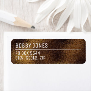 Elegant Minimalist Brown Metallic Return Address
