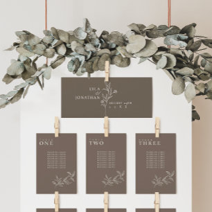 Elegant Minimalist Brown Seating Chart Header Card
