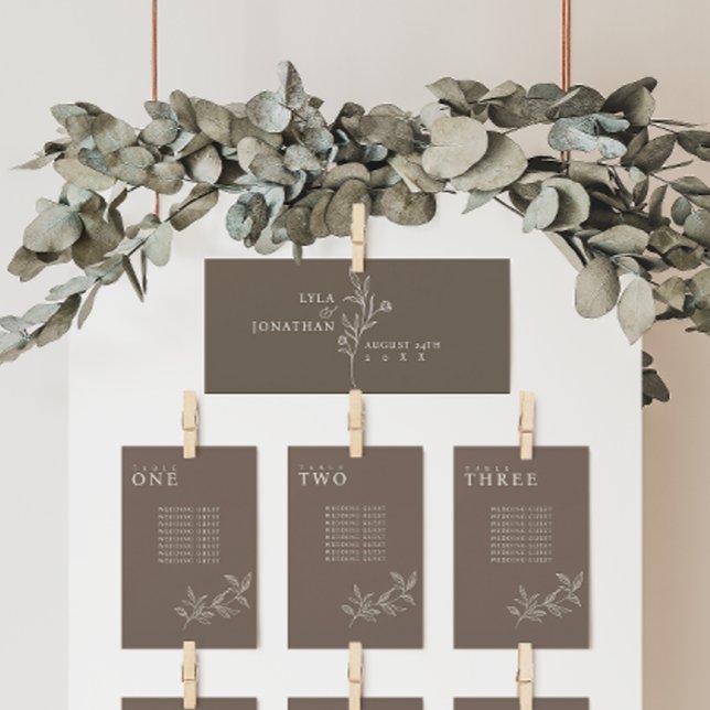 Elegant Minimalist Brown Seating Chart Header Card (Creator Uploaded)
