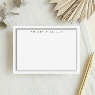 Elegant Minimalist Brown Two Border Card